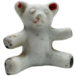 Ceramic Porcelain Teddy Bear Figurine Sitting Made In Japan Vintage